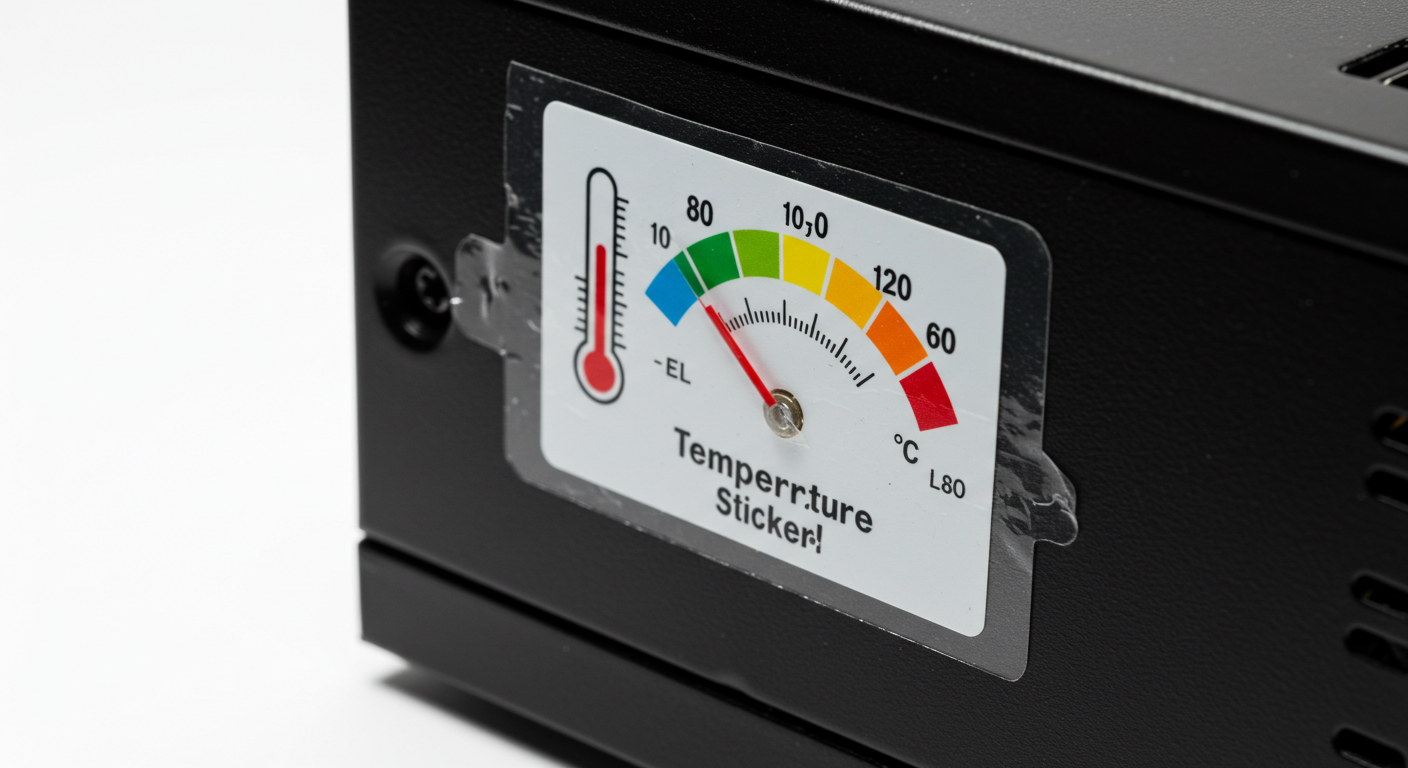 electronics temperature sticker label