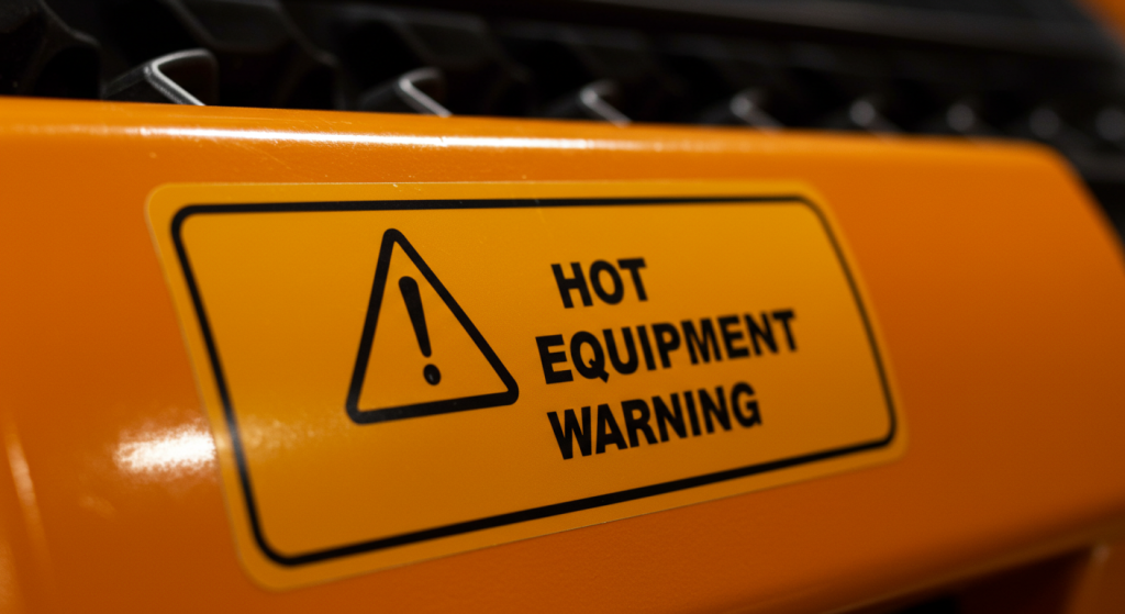 hot equipment warning sticker