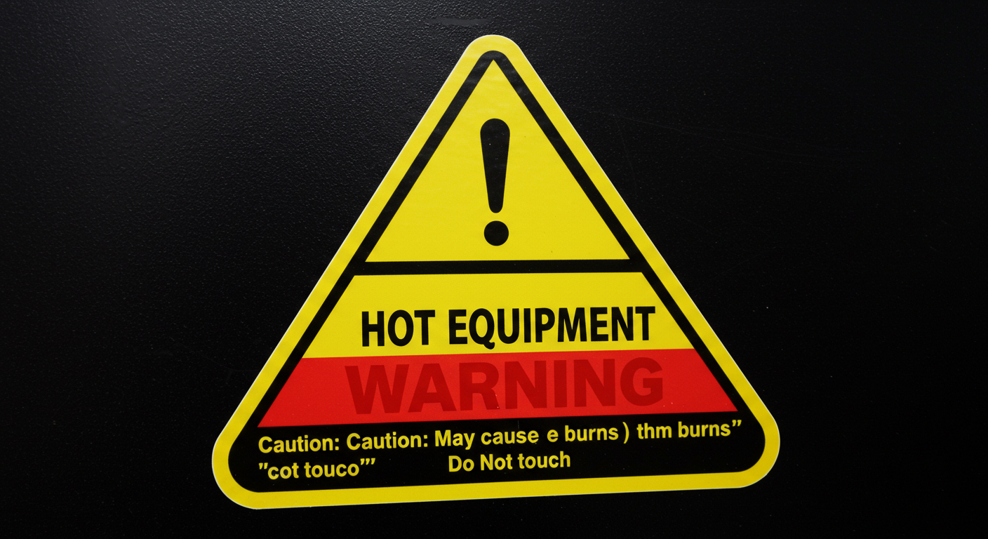 hot equipment warning sticker