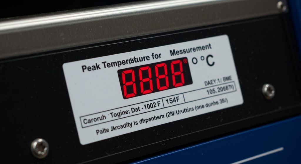 peak temperature measurement label