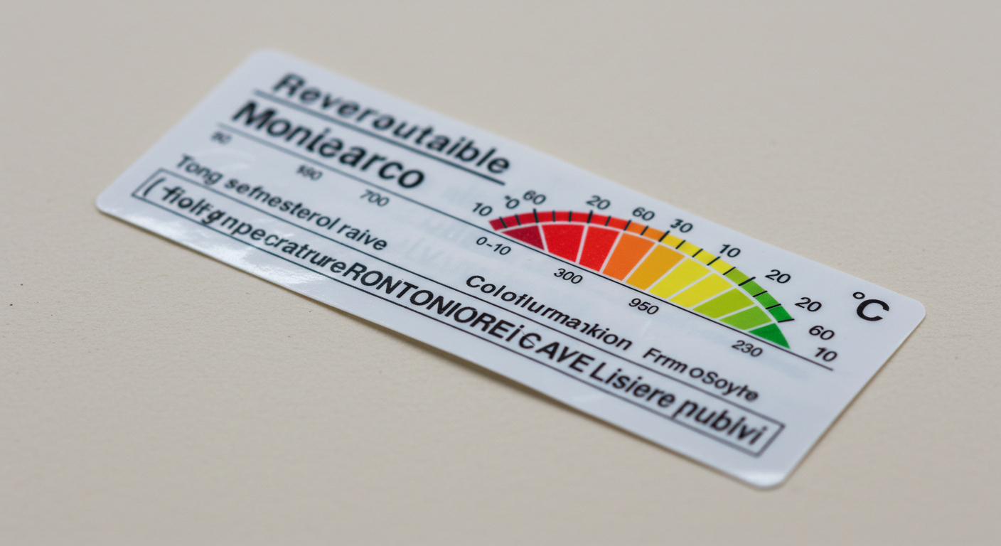 reversible temperature monitor label