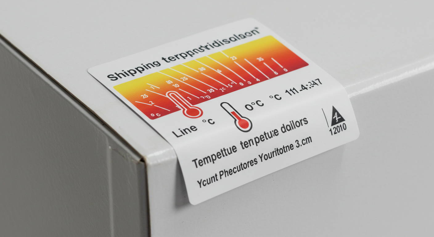 shipping temperature indicator label