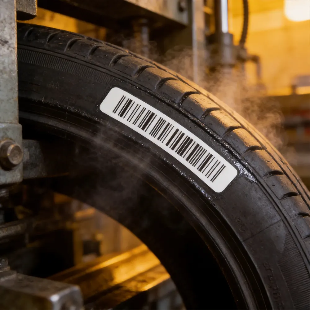 Tire Barcode Label for Warehouse Tracking Systems