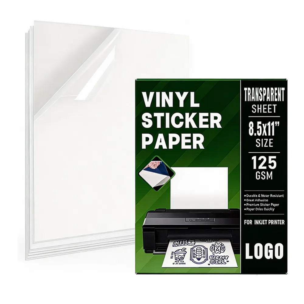 Invisible Paper Sticker Transparent Printable Vinyl Sticker Paper for Clear Custom Designs