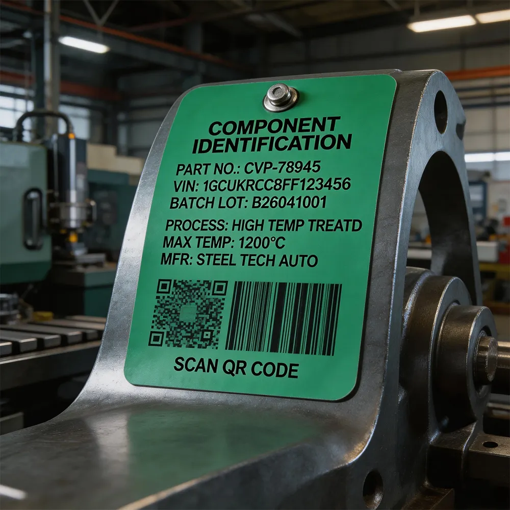 Tag Part Number Automotive Metal Tags Vehicle Part ID Label System Use