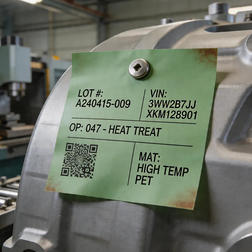 Automotive Metal Tags Vehicle Part ID Label System Use