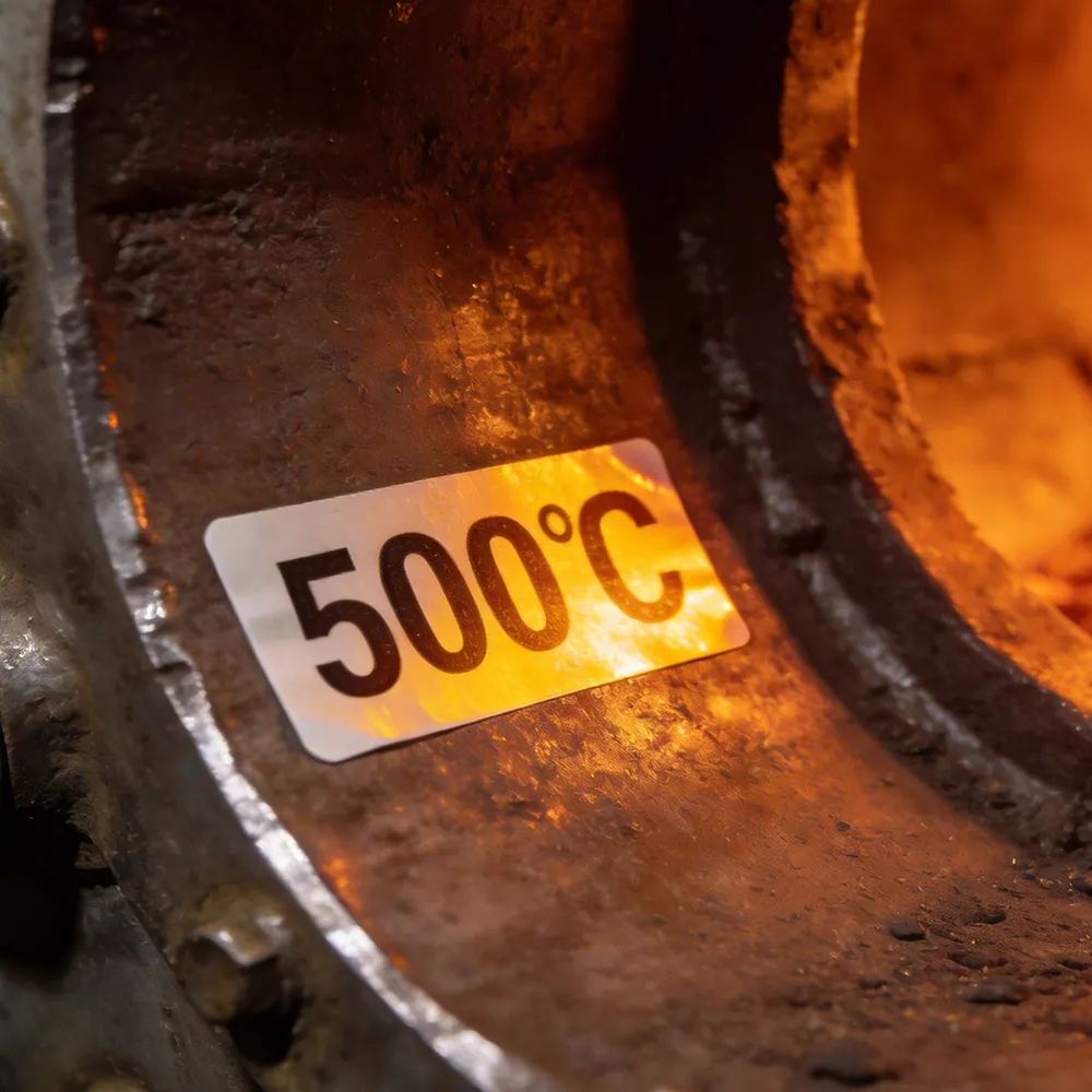 500C Industrial Labels Designed For Furnace Processing Lines