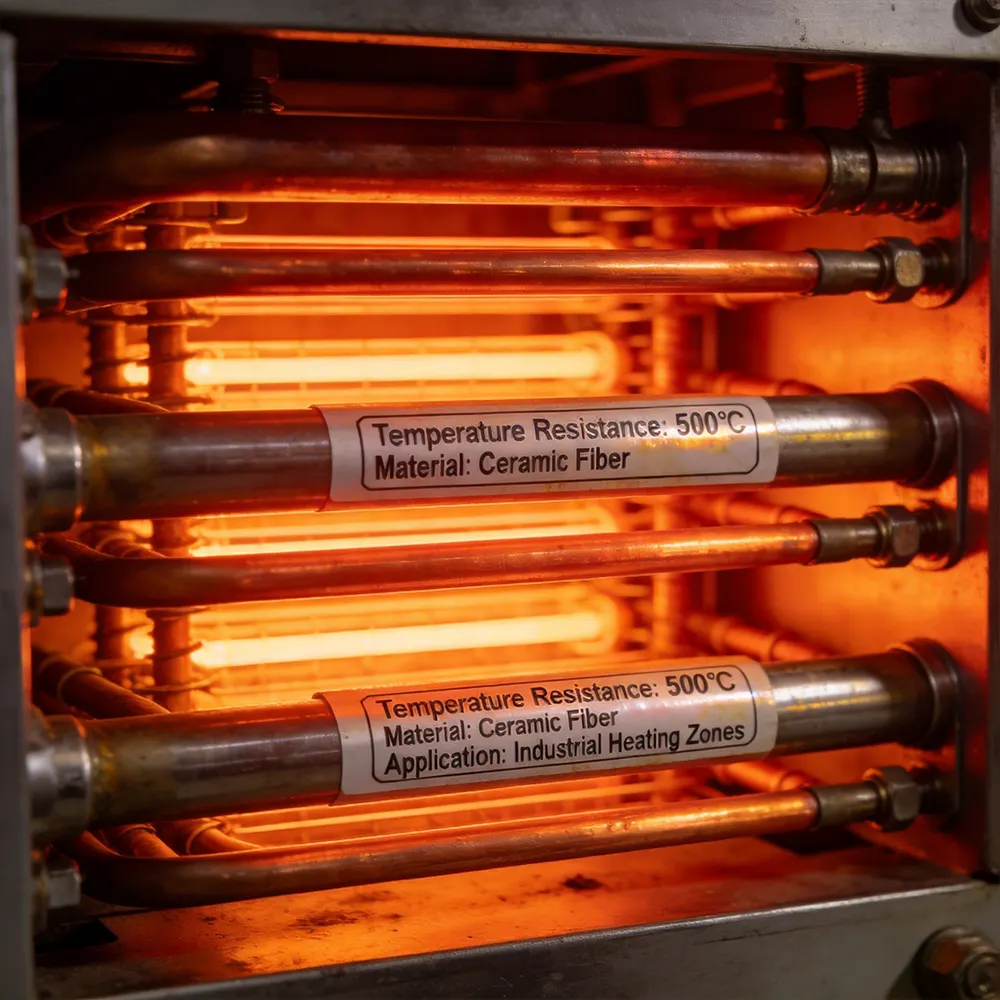 500C Industrial Labels Designed For Furnace Processing Lines