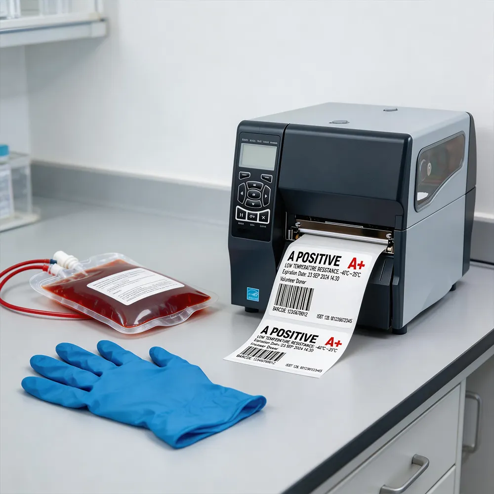Label Bood Adhesive blood bag label medical storage solution