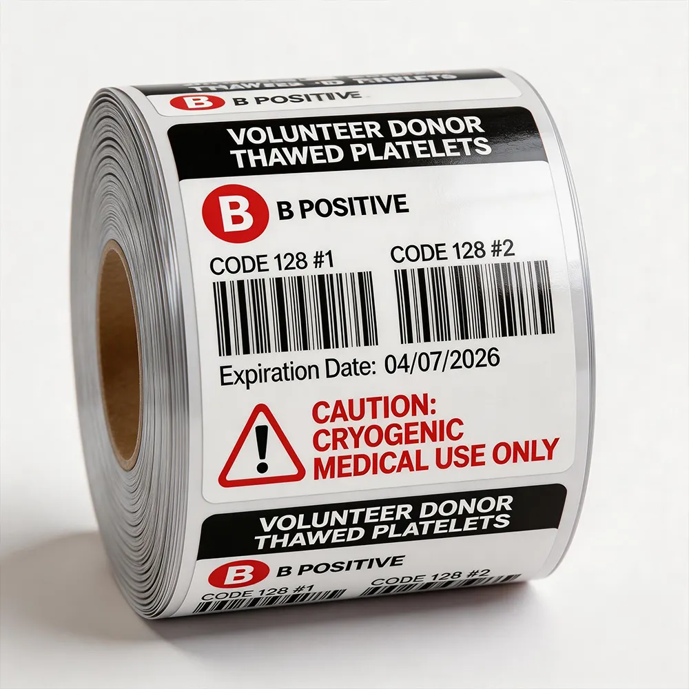 Biomedical Labels Inventory Blood Bag Inventory Label provides clear readable identification