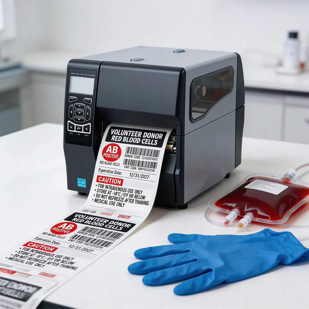 Freezer Safe Blood Bag Label designed for lab accuracy