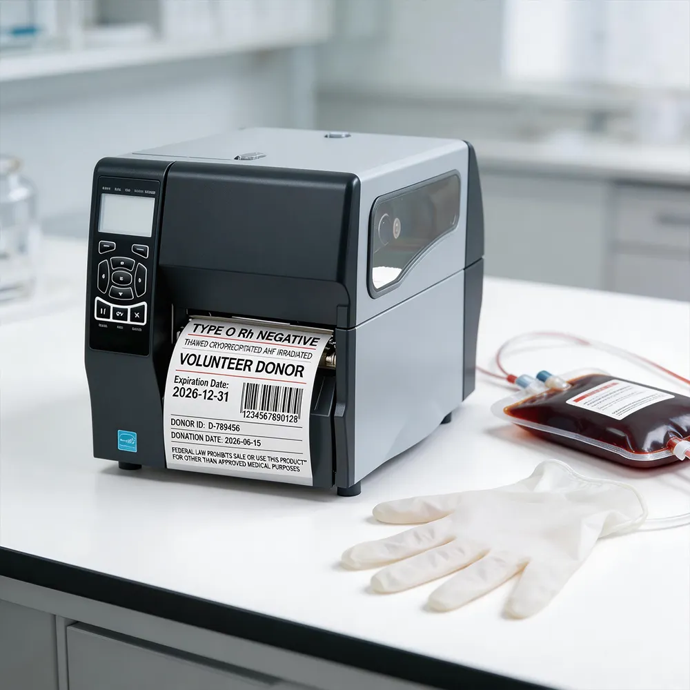 Hospital blood bag label patient blood system use