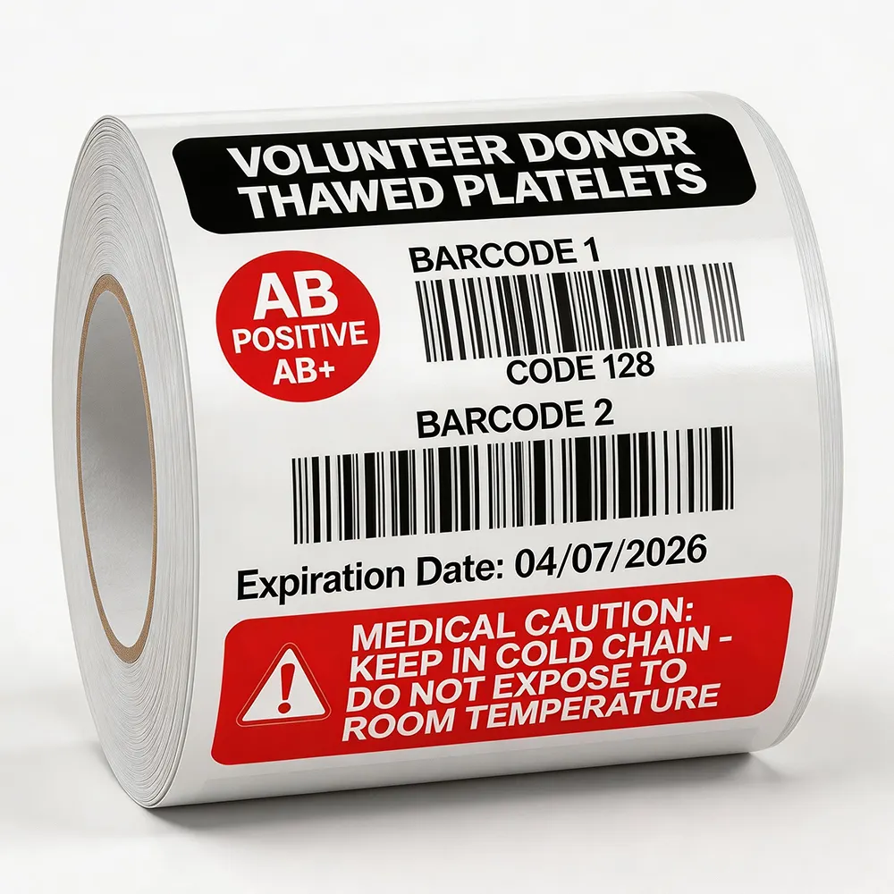 Hospital Blood Bag Tracking Labels for Precise Identification