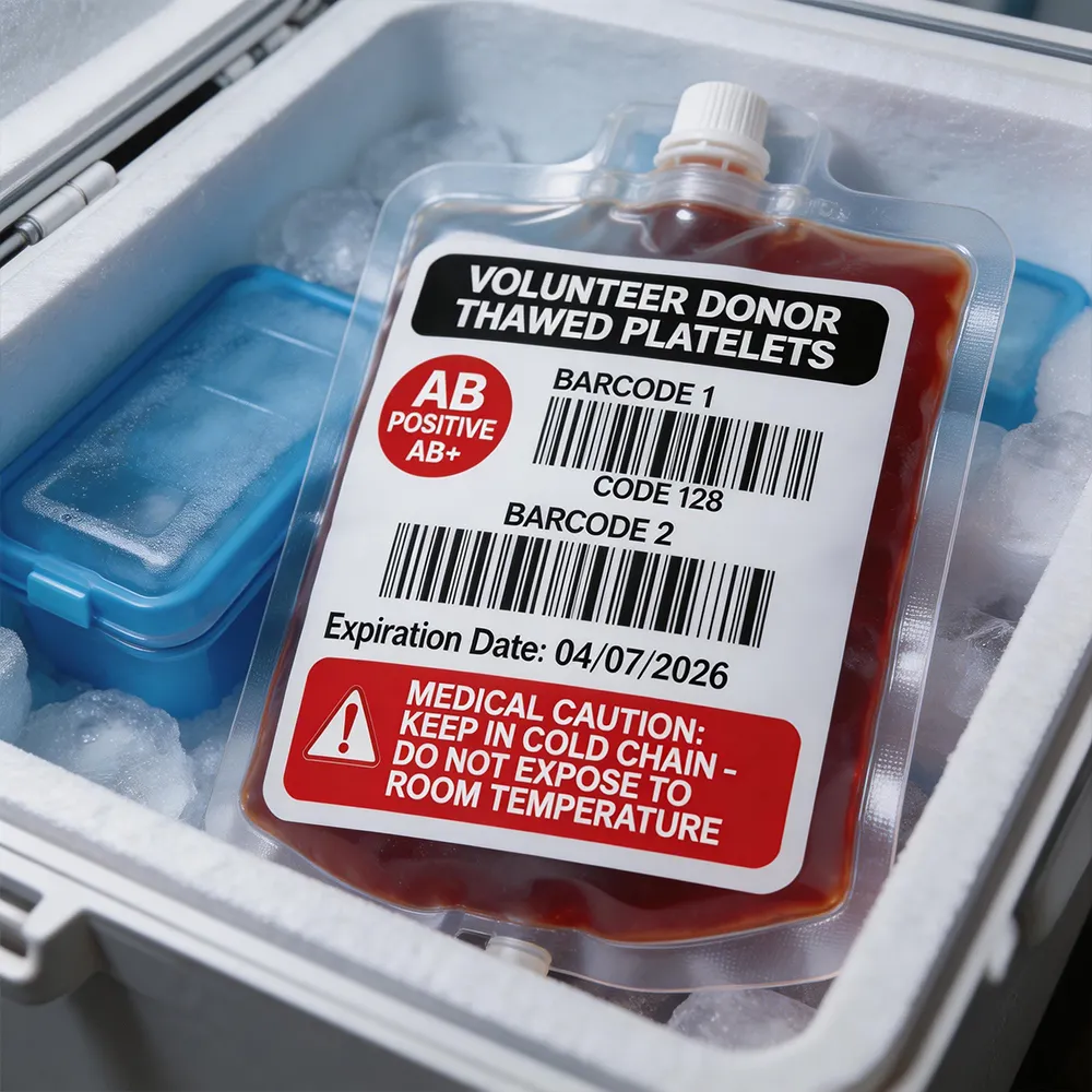 Hospital Blood Bag Tracking Labels for Precise Identification