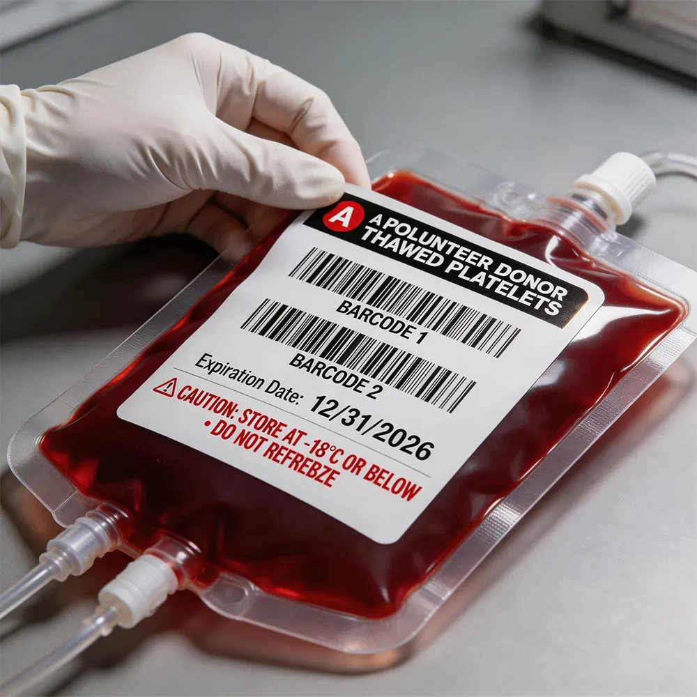 Laser printable blood bag labels built for healthcare use