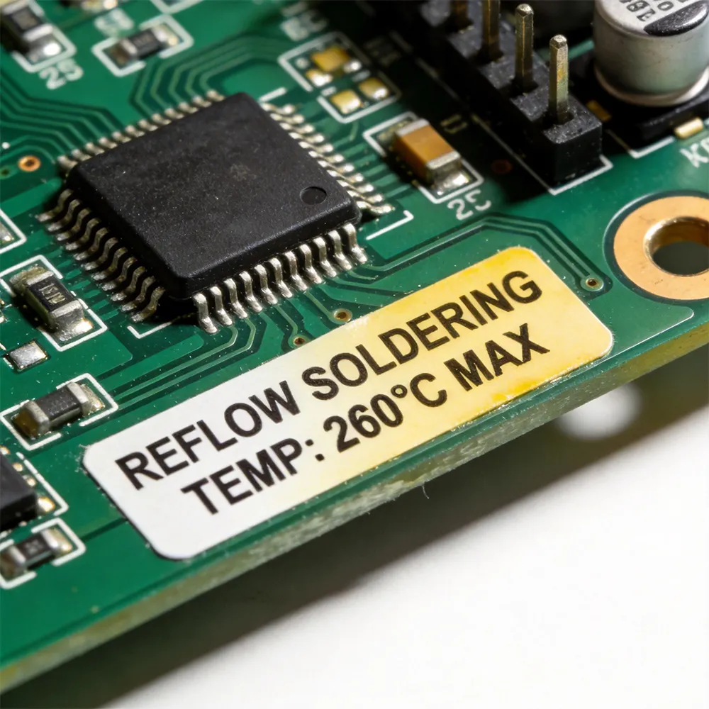 Pcb High Temperature Labels Designed For Soldering Ovens