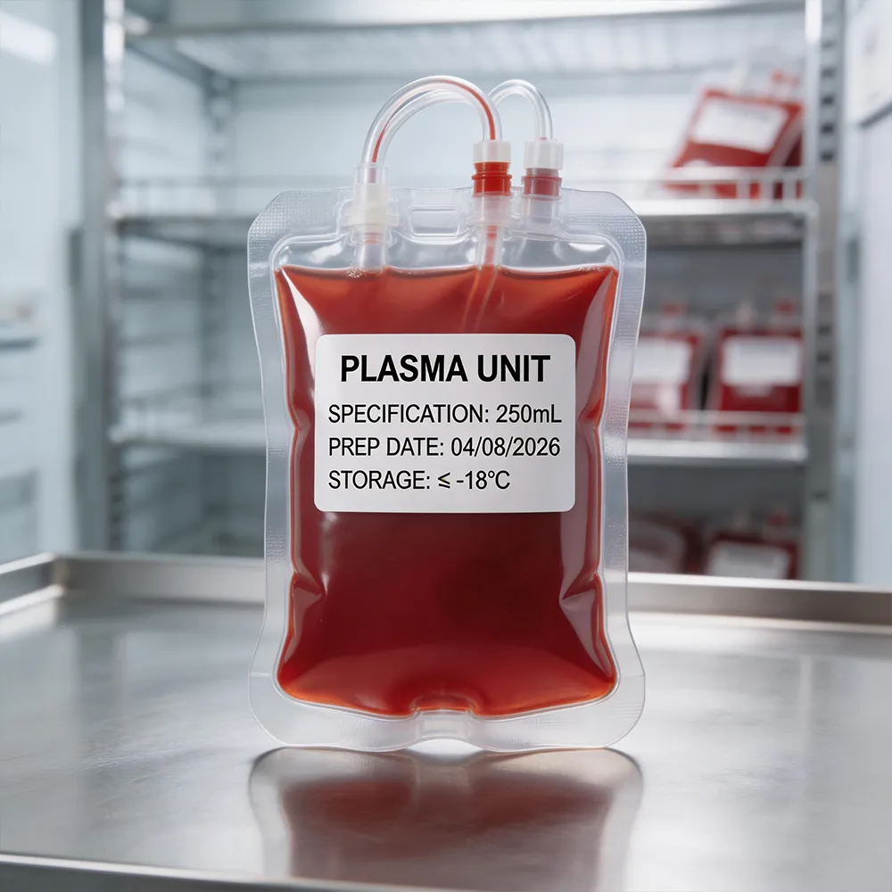 Plasma Sticker Test Plasma Bank Labels Simplify Plasma Bag Labeling in Hospitals