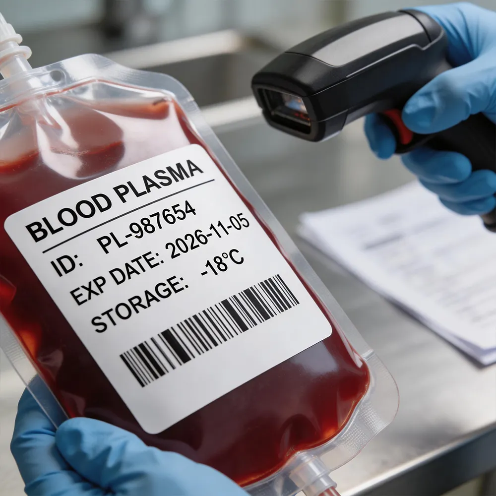 Plasma Sticker Test Plasma Bank Labels Simplify Plasma Bag Labeling in Hospitals