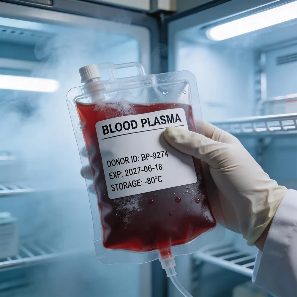 Plasma Sticker Test Plasma Bank Labels Simplify Plasma Bag Labeling in Hospitals