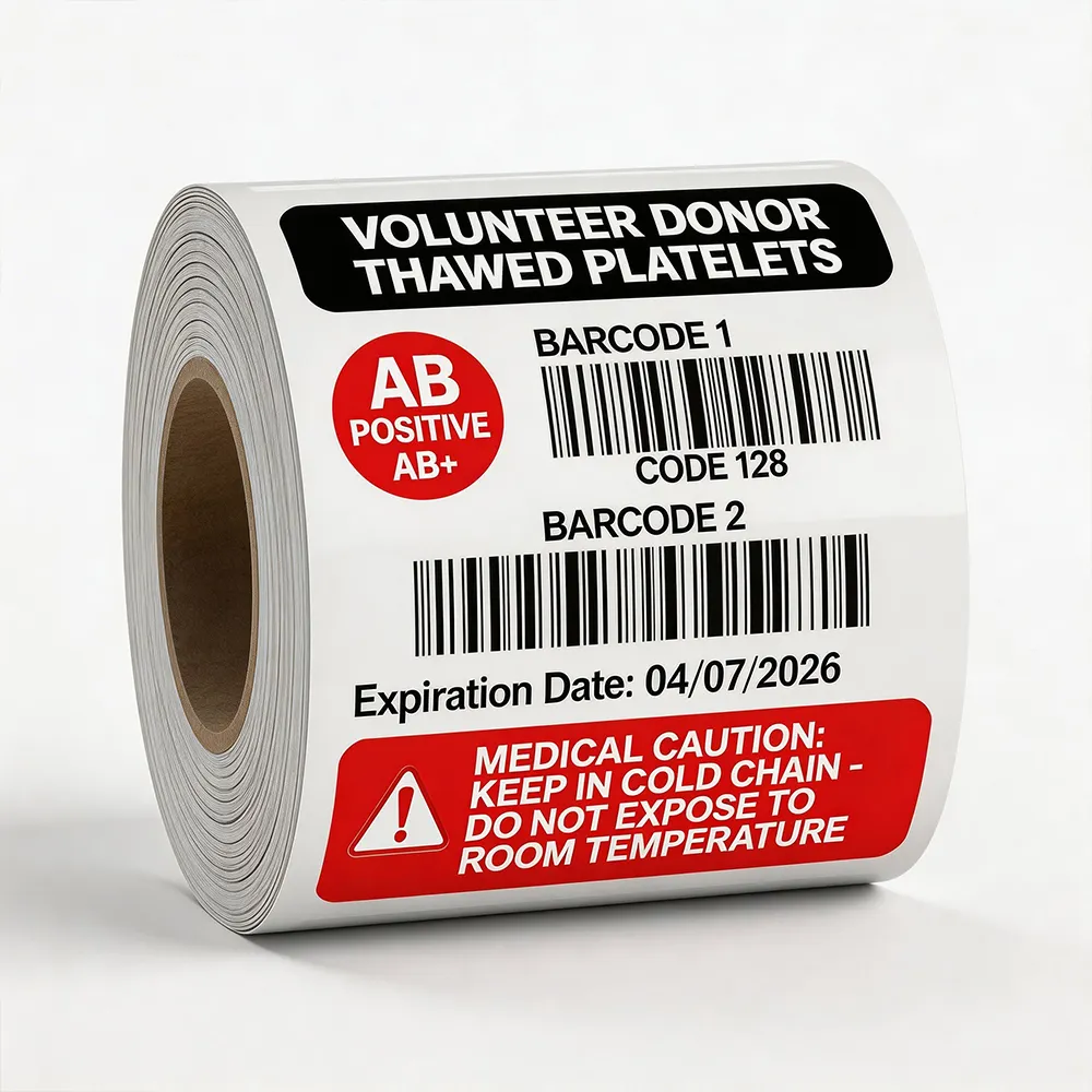 Printable blood bag labels enhance storage control