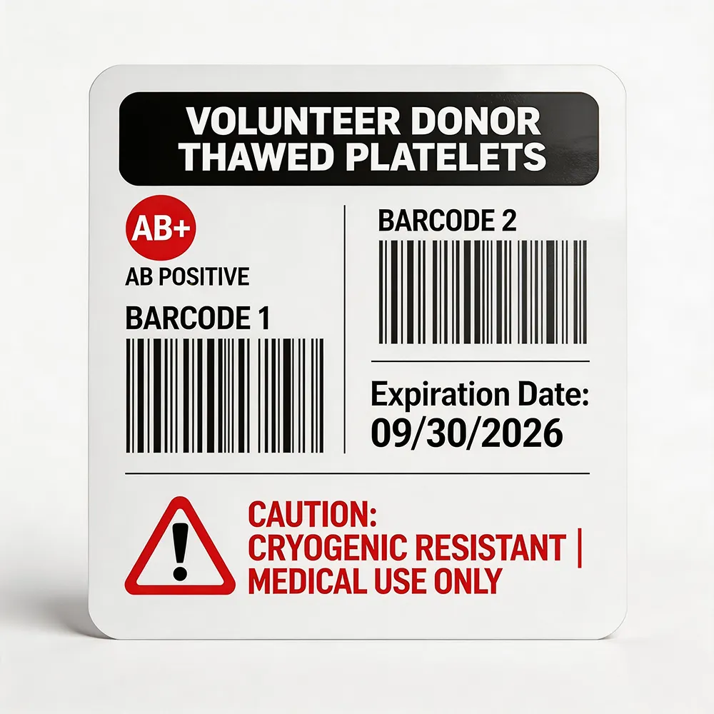 Strong Adhesive Blood Bag Labels Designed for Medical Safety