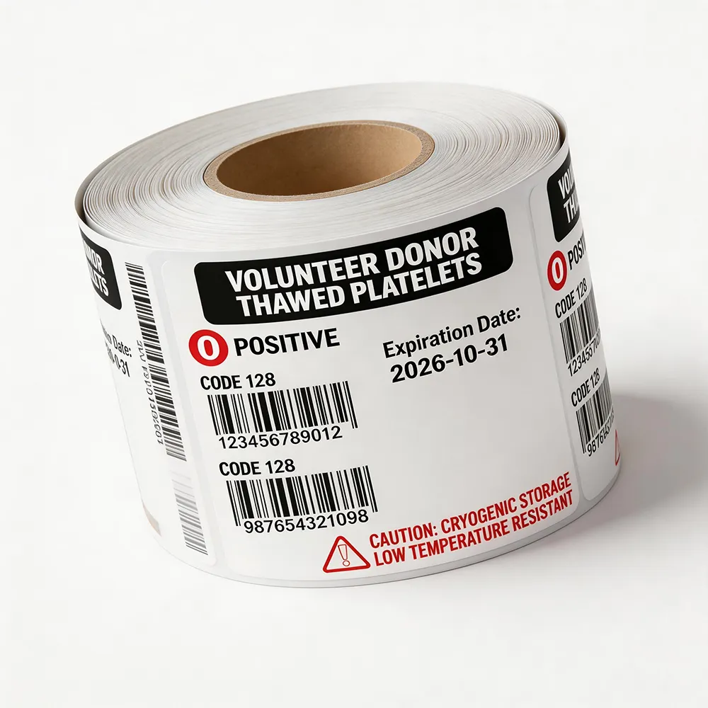 synthetic blood bag labels