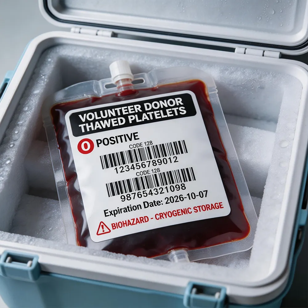 blood bag identification label