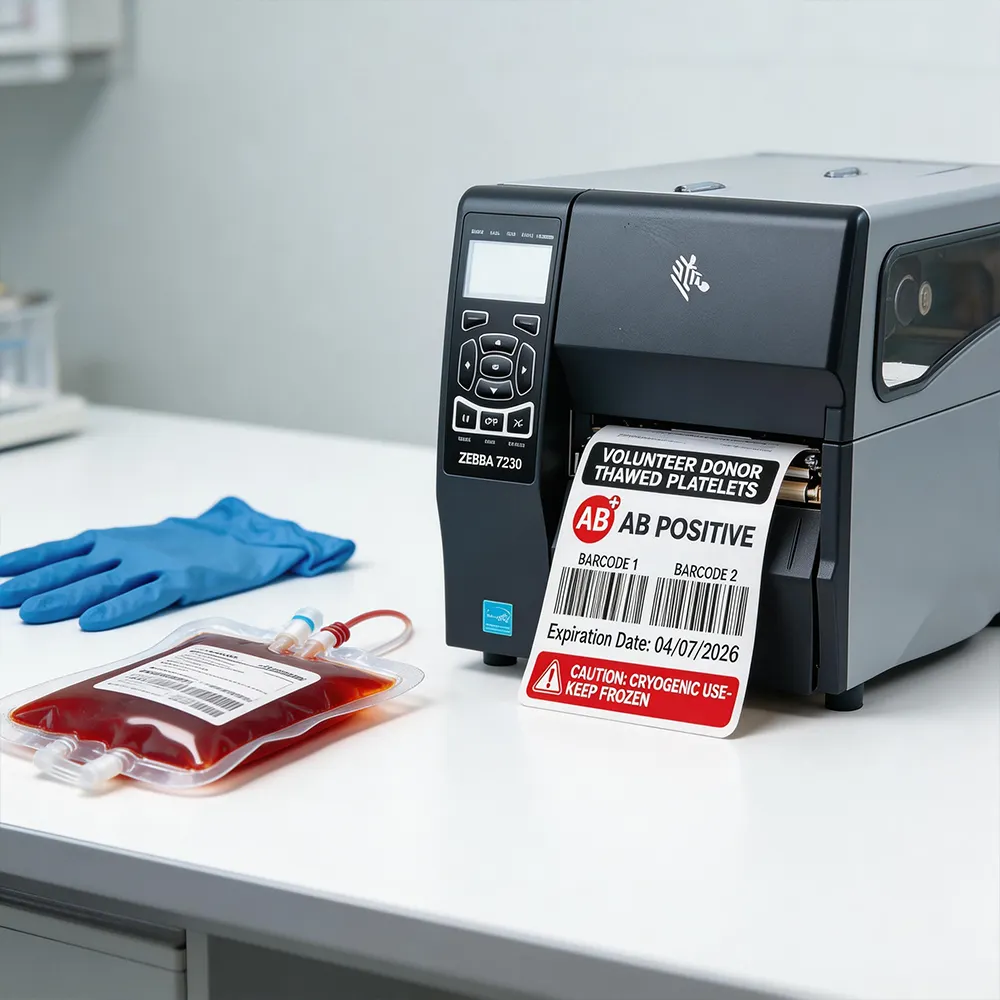 blood bag identification label
