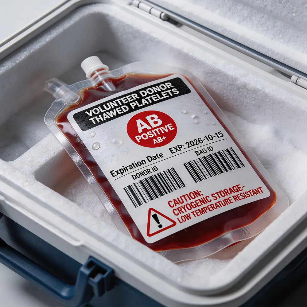waterproof blood bag labels with durable and clear printing