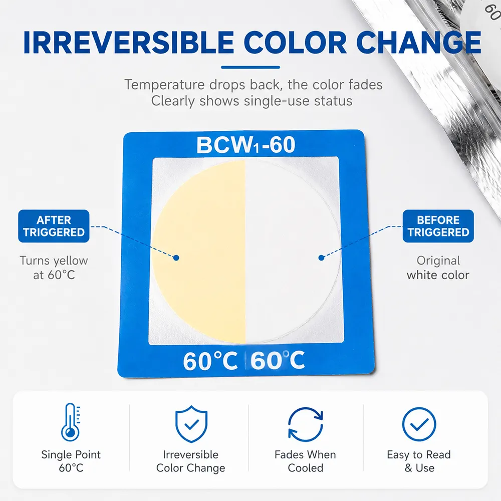Reversible Temperature Sticker irreversible temperature monitoring label heat warnings