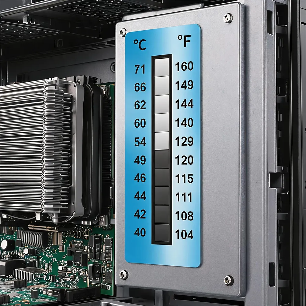 temperature warming label for thermal rise cargo checks